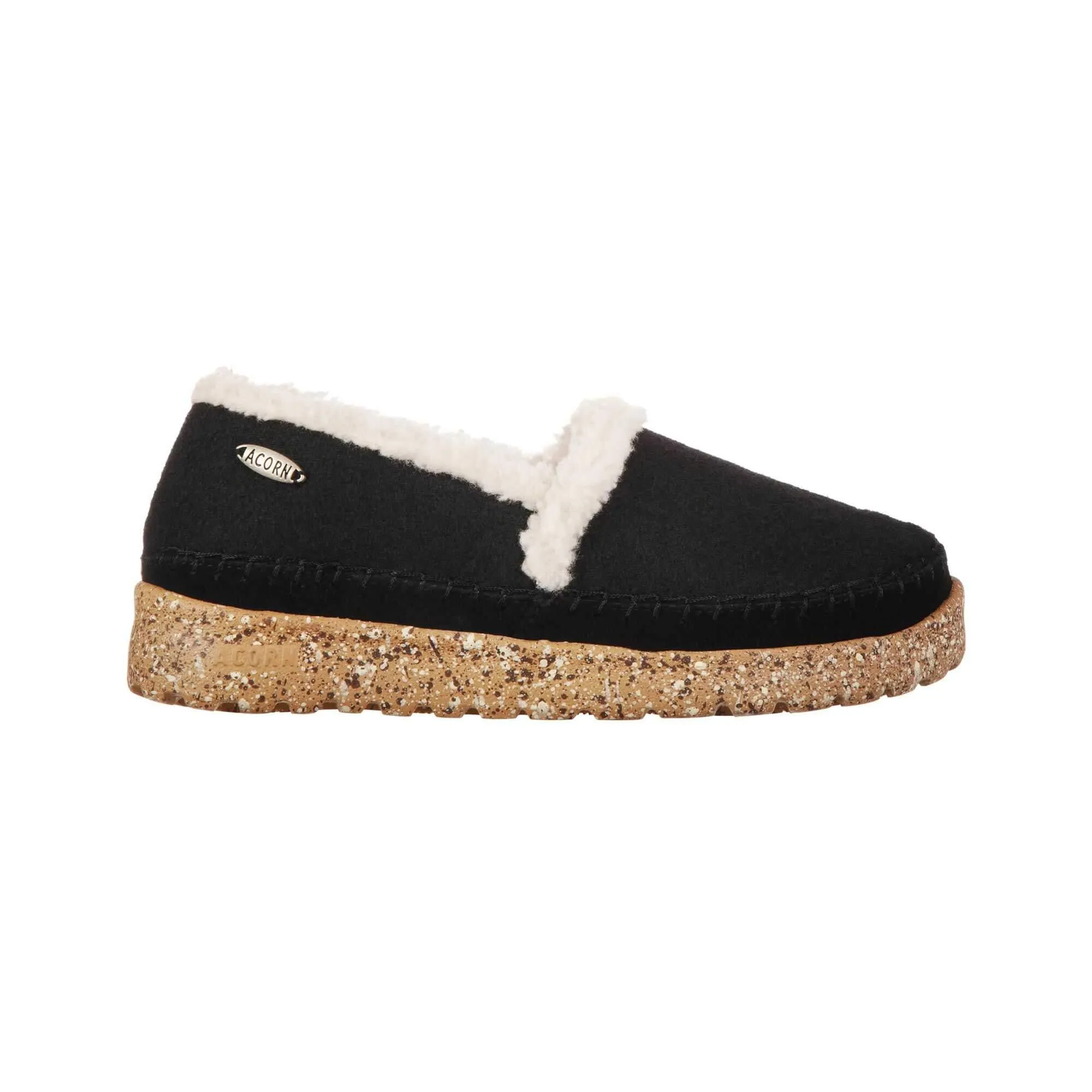Acorn Women’s Rockland Moc - Recycled Felt Vamp, Black, Size 7 | A22702BLKW7