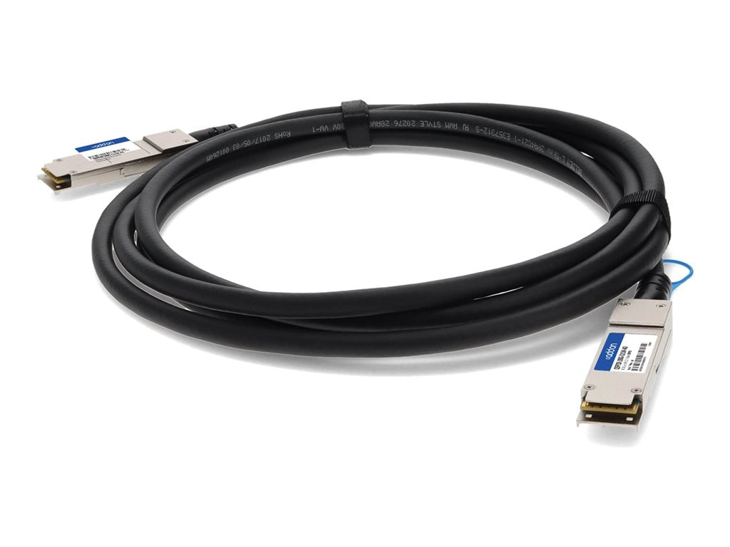 AddOn - 100GBase-CU direct attach cable - TAA Compliant - QSFP28 to QSFP28 - 3.3 ft - twinaxial - passive, bi-directional QSFP28-100G-CU1M-AO