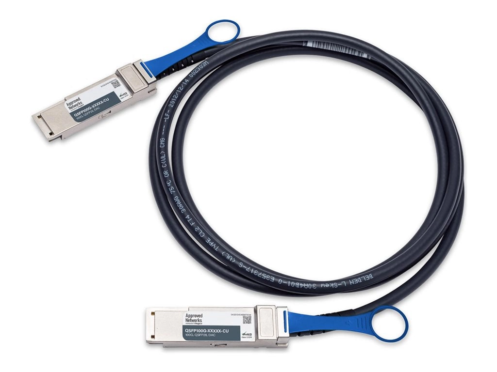 Approved Networks - 100GBase-CR4 direct attach cable - QSFP28 to QSFP28 - 10 ft - twinaxial - SFF-8636/SFF-8679/IEEE P802.3by QSFP100GCSMXCU3M-A