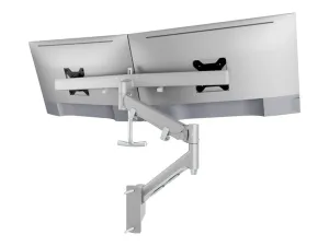 Atdec AWMS-RHXW - Mounting kit (articulating arm) - for 2 LCD displays - medical - aluminum - silver - screen size: 24-27" - AWMS-RHXW-S