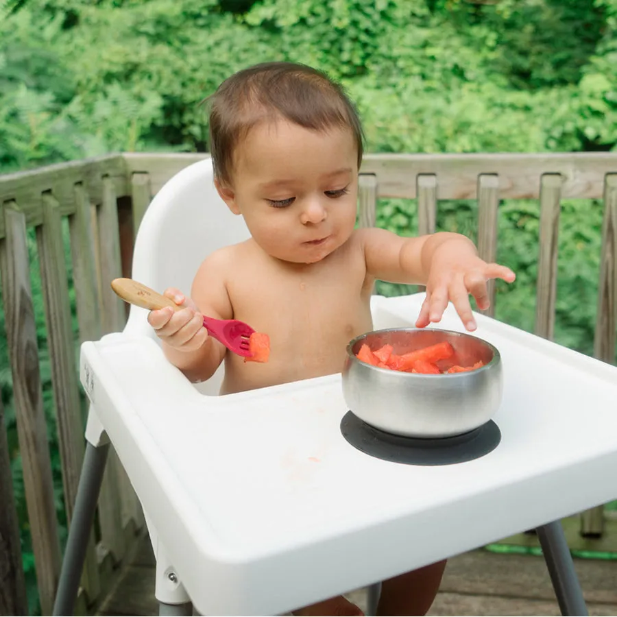 Avanchy Stainless Steel Suction Baby Bowl Lid Blue