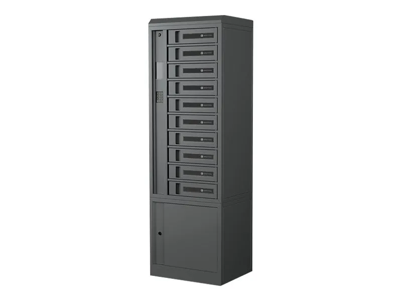 Bretford TechGuard Connect - Cabinet unit (charge only) - for 10 notebooks/tablets/cellular phones - lockable - steel - charcoal TCLAUS560EF22