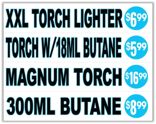 Butane Torch Lighters Assortment Floor Display - 30 Pieces Per Retail Ready Display 88673