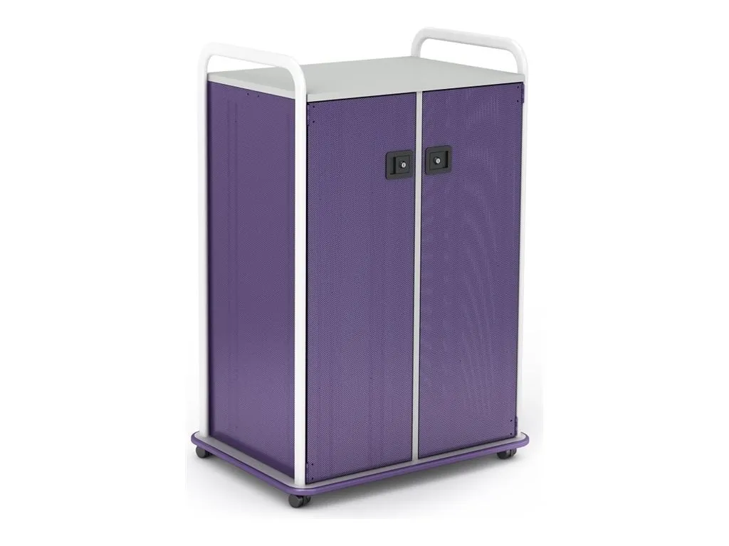 Paragon A&D Crossfit Storage - Trolley - 14 drawers - 4 shelves - 2 doors - 16 gauge tubular steel, TFM - frost, purple, wisdom CFD42WD17CO-918PZP