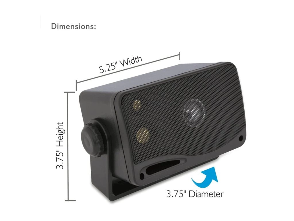 Pyle PLMR24B - Speakers - for marine - 100 Watt - 3-way - black