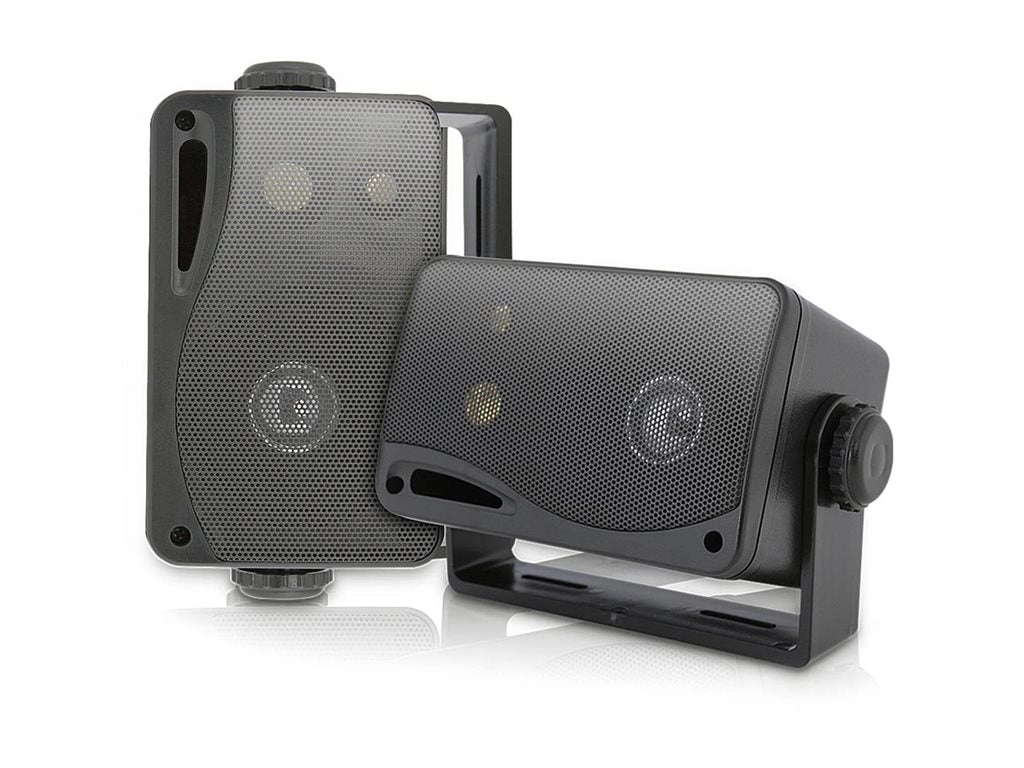 Pyle PLMR24B - Speakers - for marine - 100 Watt - 3-way - black