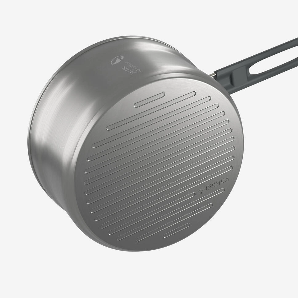Quechua 500 Stainless Steel Non-Stick Camping Cookset – 14-Piece for 2 People