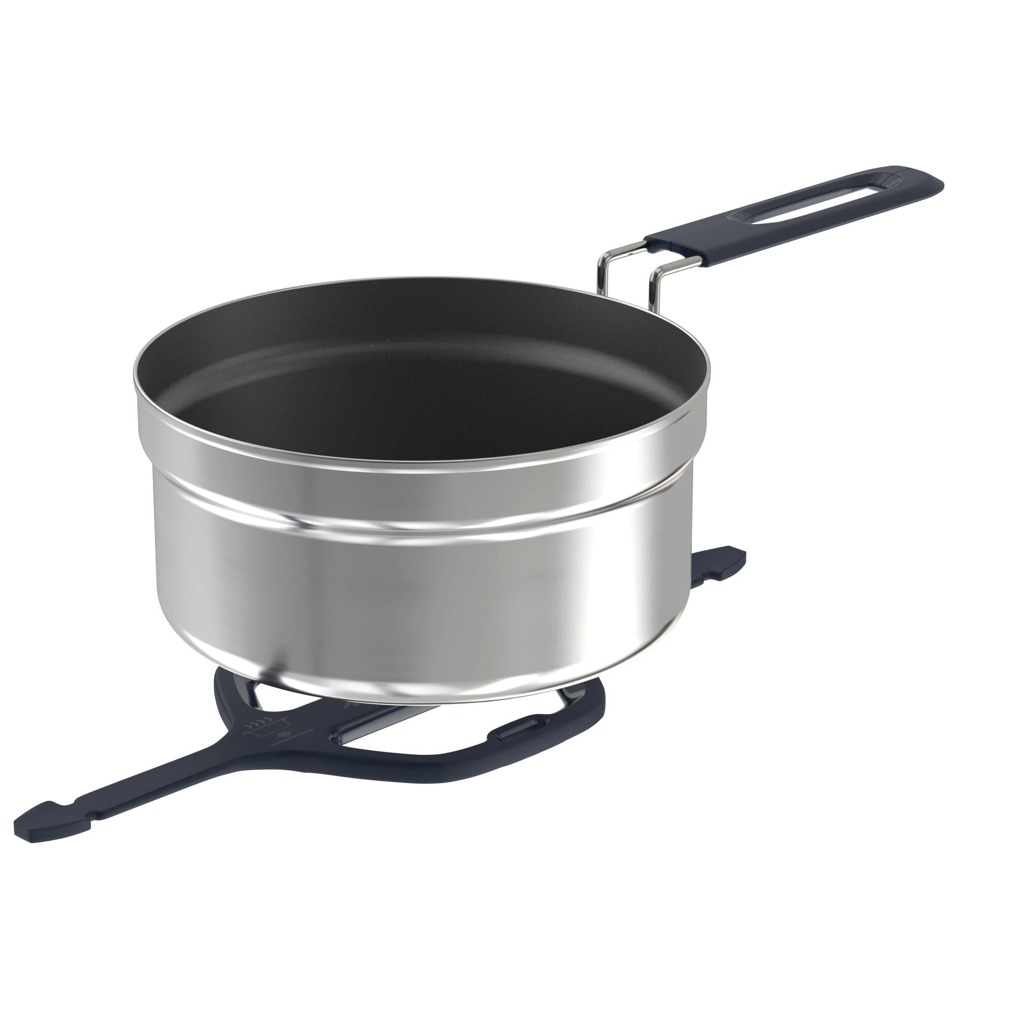 Quechua 500 Stainless Steel Non-Stick Camping Cookset – 14-Piece for 2 People