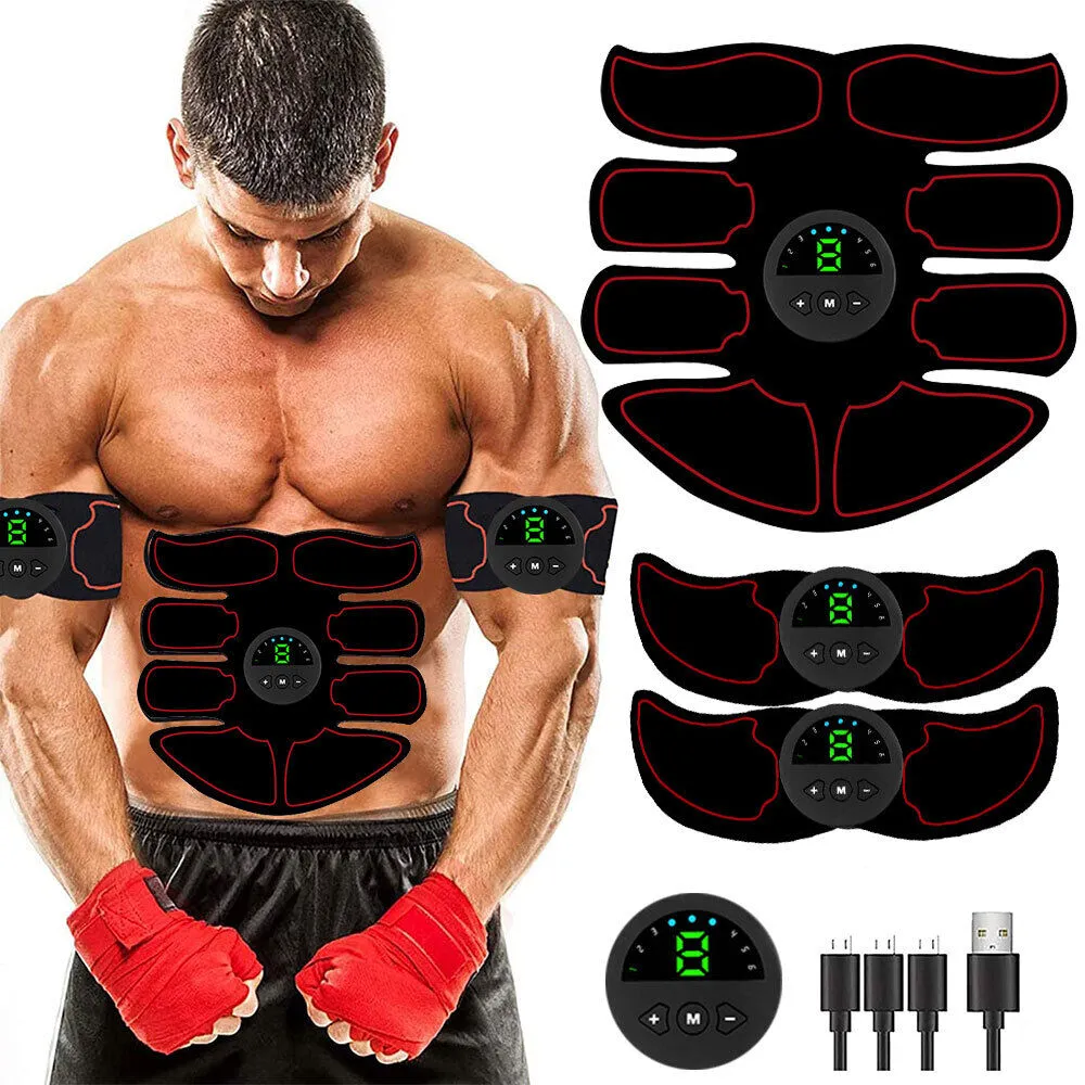Rechargeable Abdominal Muscle Stimulator Trainer Abs Fitness Excersize Gear 6 Modes 19 Intensities