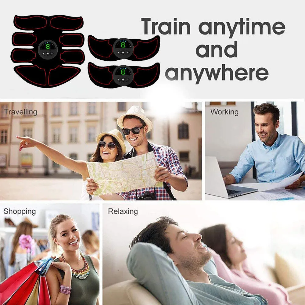 Rechargeable Abdominal Muscle Stimulator Trainer Abs Fitness Excersize Gear 6 Modes 19 Intensities