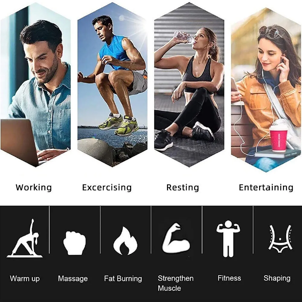 Rechargeable Abdominal Muscle Stimulator Trainer Abs Fitness Excersize Gear 6 Modes 19 Intensities
