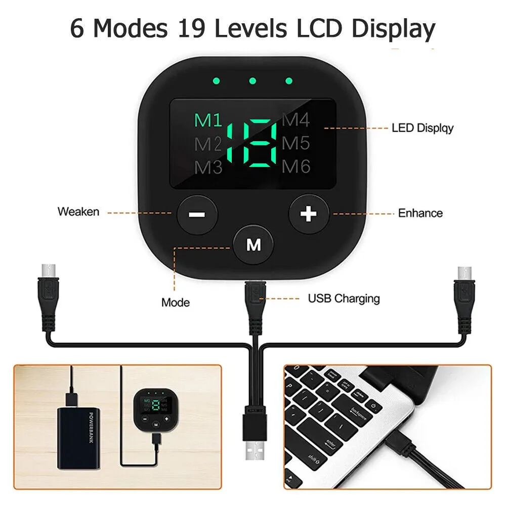 Rechargeable Abdominal Muscle Stimulator Trainer Abs Fitness Excersize Gear 6 Modes 19 Intensities