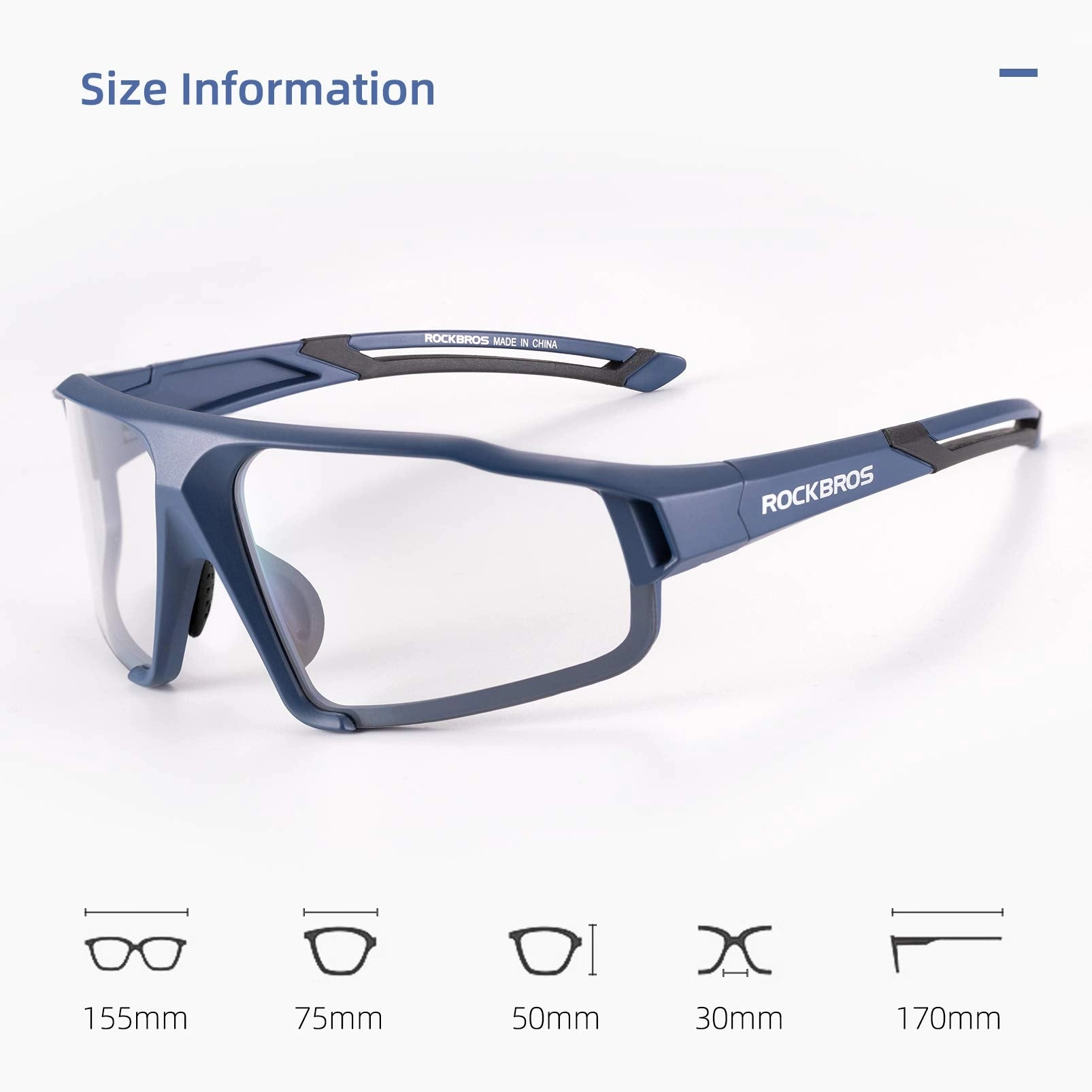 ROCKBROS Photochromic Cycling Glasses UV400 Lens