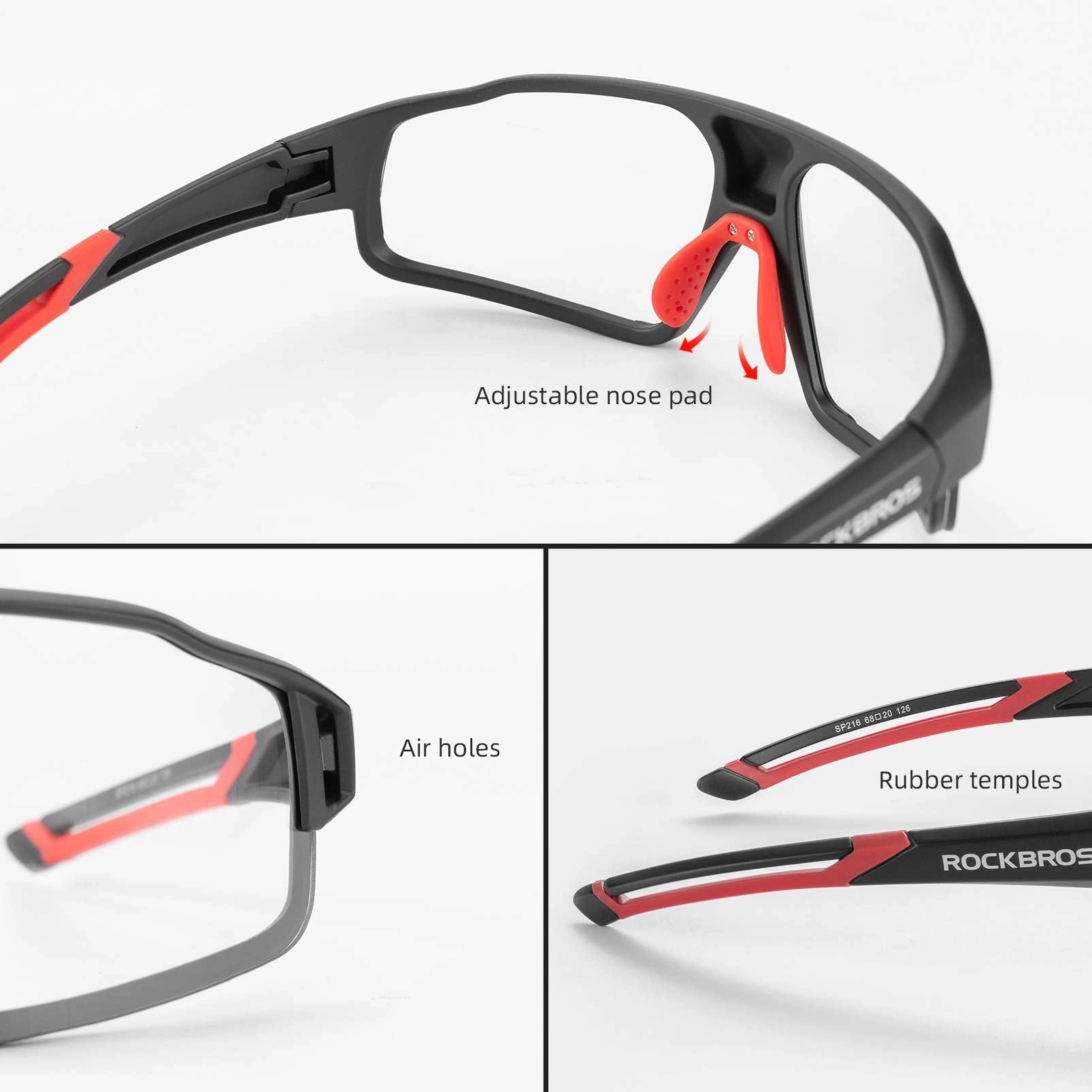 ROCKBROS Photochromic Cycling Glasses UV400 Lens