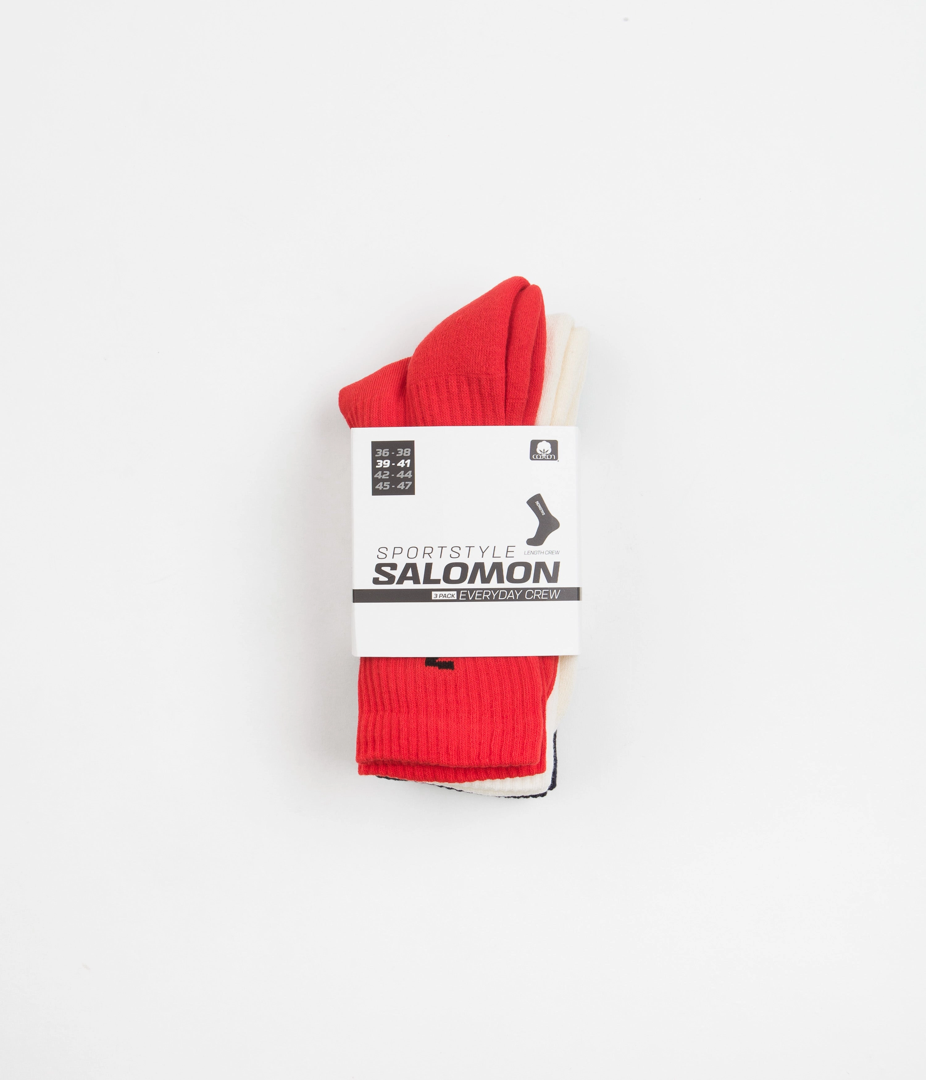 Salomon Everyday Crew Socks (3 Pack) - Dark Sapphire / Vanilla Ice / Fiery Red