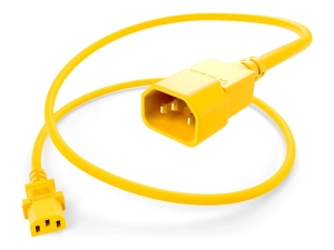 UNC Group - Power cable - power IEC 60320 C13 to IEC 60320 C14 - 250 V - 15 A - 4 ft - yellow PWCD-C13C14-15A-04F-YLW