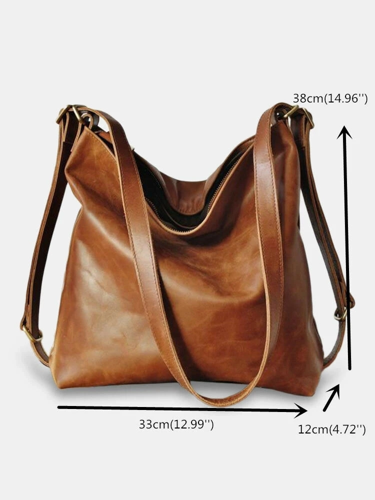 Women PU Leather Convertible Backpack Shoulder Bag Crossbody Purse